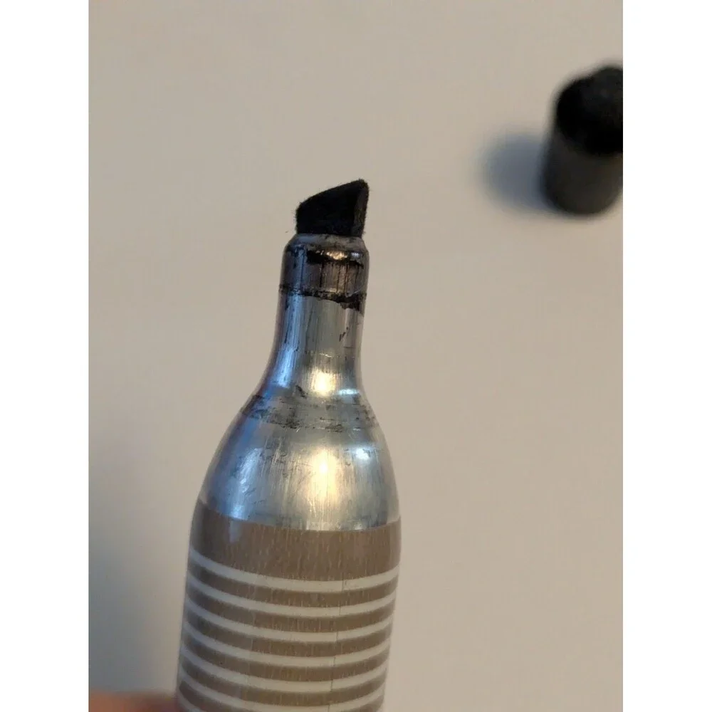 Sanford King Size Permanent Marker Black Works SMELLY Metal Barrel Pen Vintage